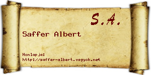 Saffer Albert névjegykártya