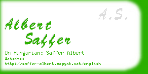 albert saffer business card